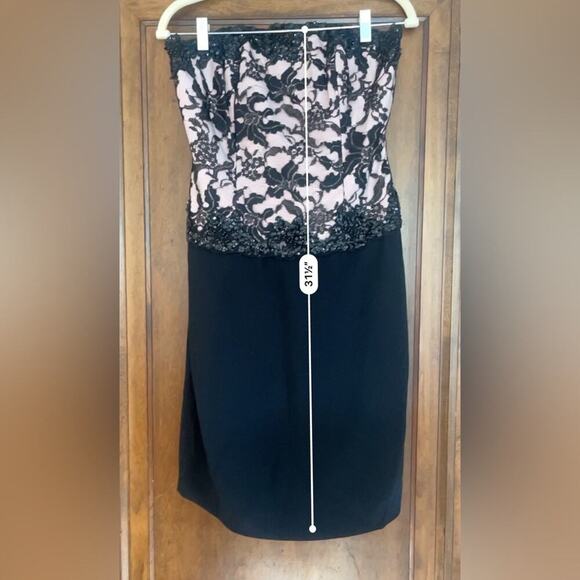 Liancarlo Nude and Black Lace Strapless Dress Women Size 10 8 - Picture 4 of 8